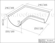 Угол желоба внутренний 90