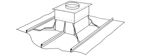 устройство выхода трубы в фальцевой кровле