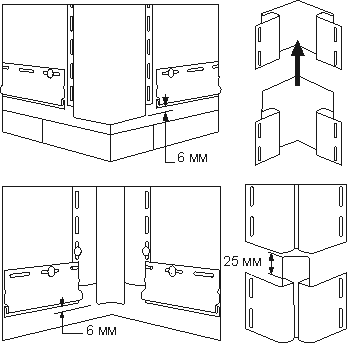 Сайдинг - Монтаж внешних и внутренних углов